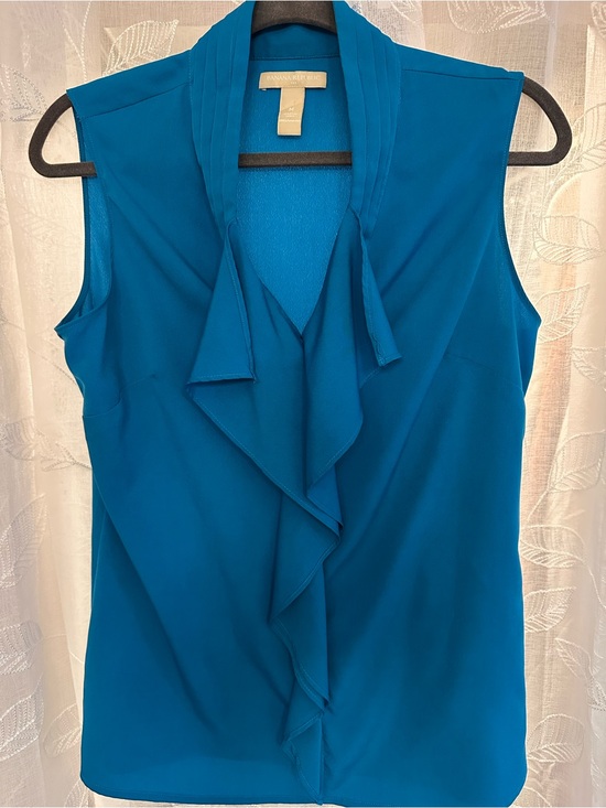 Banana Republic Tops - Banana Republic Teal Ruffle Sleeveless Camisole